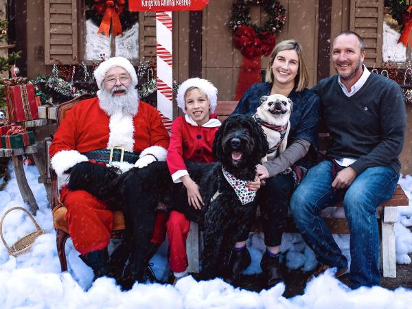 Santa with a family