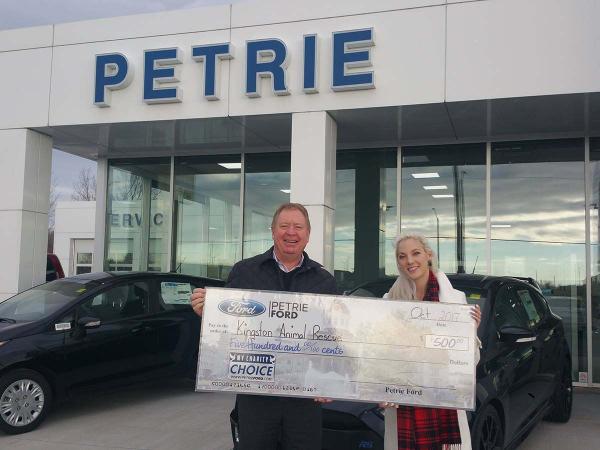 Petrie Ford big cheque 